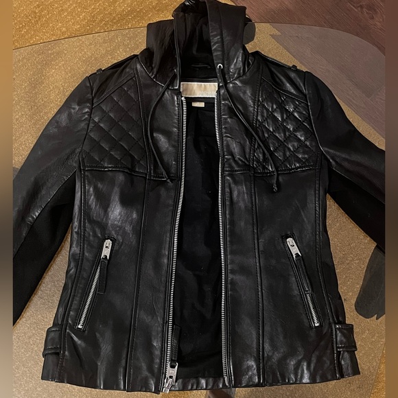 MICHAEL Michael Kors Jackets & Blazers - Michael Kors quilted leather jacket with hood!